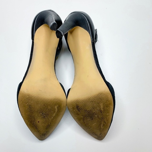 BP. Heels Women 7.5M Black Suede Pointed Toe Leath - Picture 7 of 8